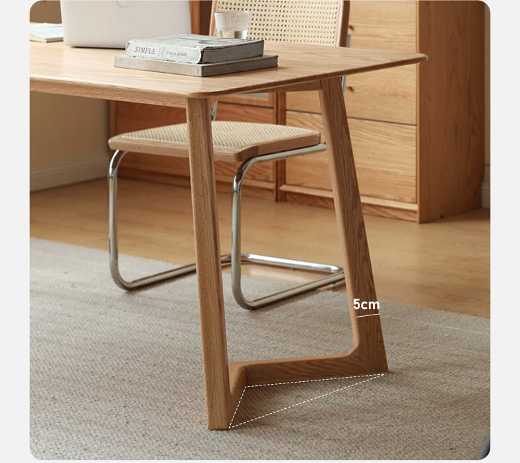 Premium Solid Oak Wood Large Office Desk - Spacious Workstation for Home & Business Use - Ideal for Writing, Studying & Remote Work