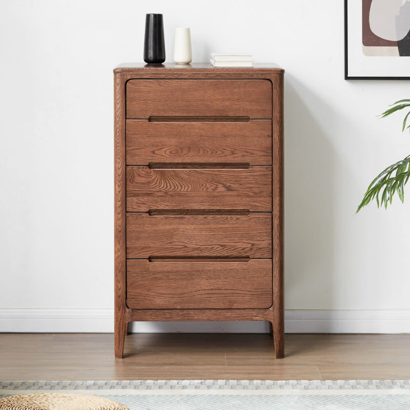 Bianca HYATT Solid Wood Chest of Drawers - American Walnut Modern Minimalist Dresser for Bedroom & Living Room Storage