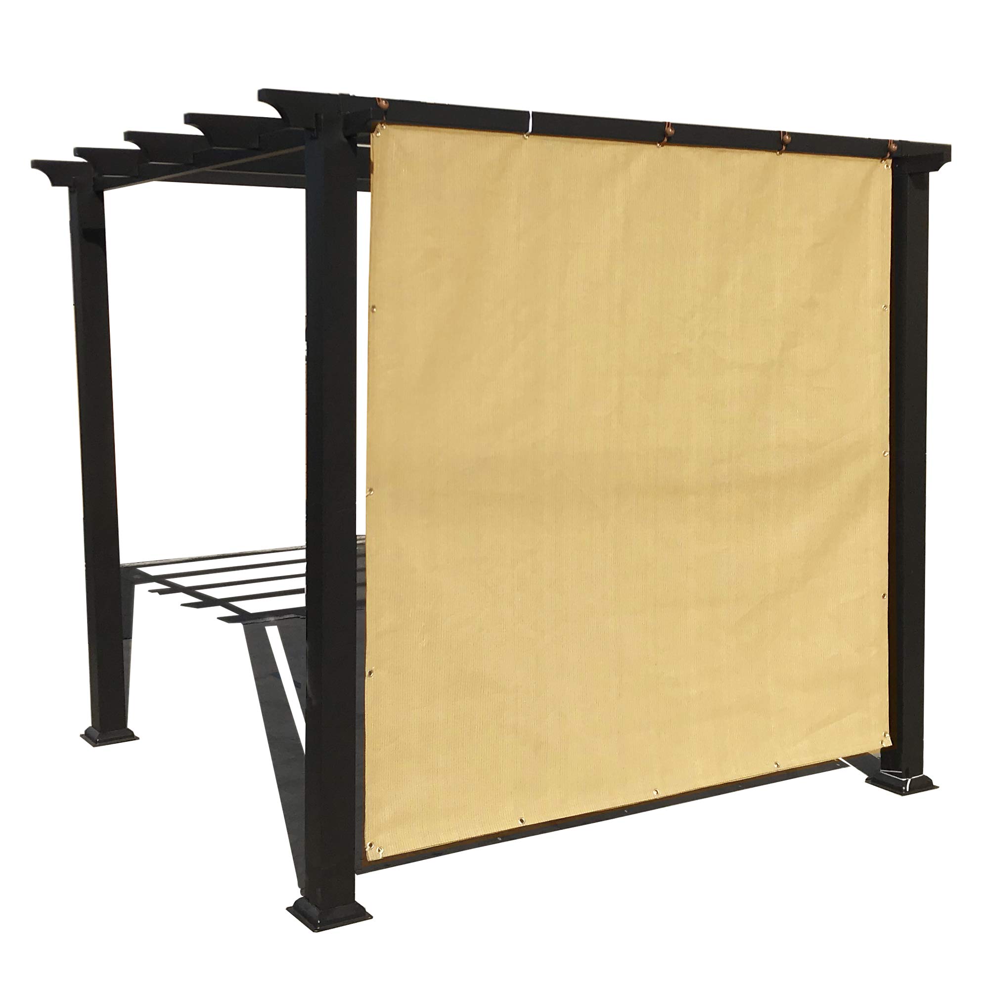 Alion Home 8' x 8' Sand Sun Shade Privacy Screen with 4-Sided Grommets - UV Protection Outdoor Shade Panel for Patio, Pergola, Window Cover & Awning | Perfect for Backyard, Poolside & Garden Privacy