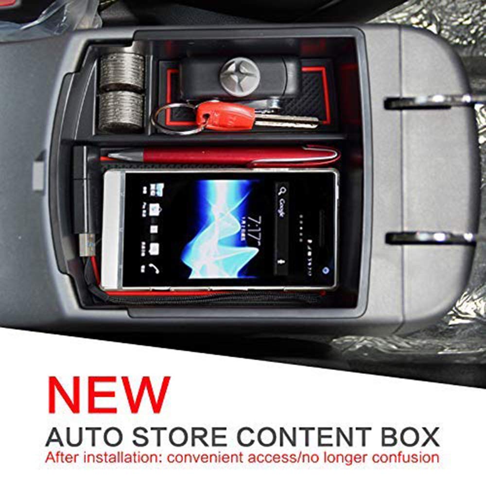 Hyundai Kona Car Center Console Organizer Tray - Custom Fit Armrest Storage Box with Dividers | Perfect for Phone, Keys & Small Items Organization | Ideal for Road Trips & Daily Commutes