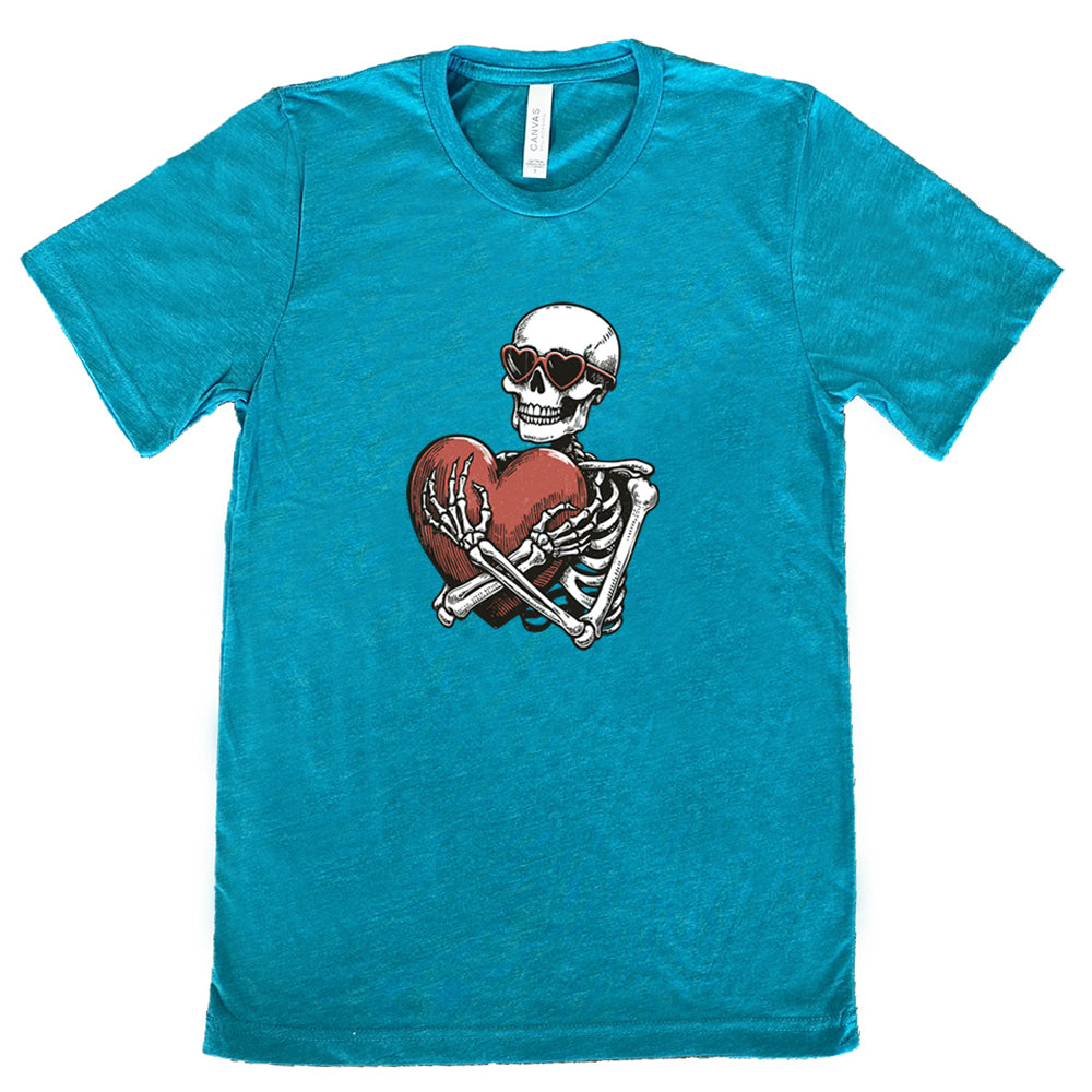 Unisex Skeleton Hug Shirt - Funny Bone Print T-Shirt for Men & Women - Perfect for Halloween Costumes, Cosplay, and Casual Wear