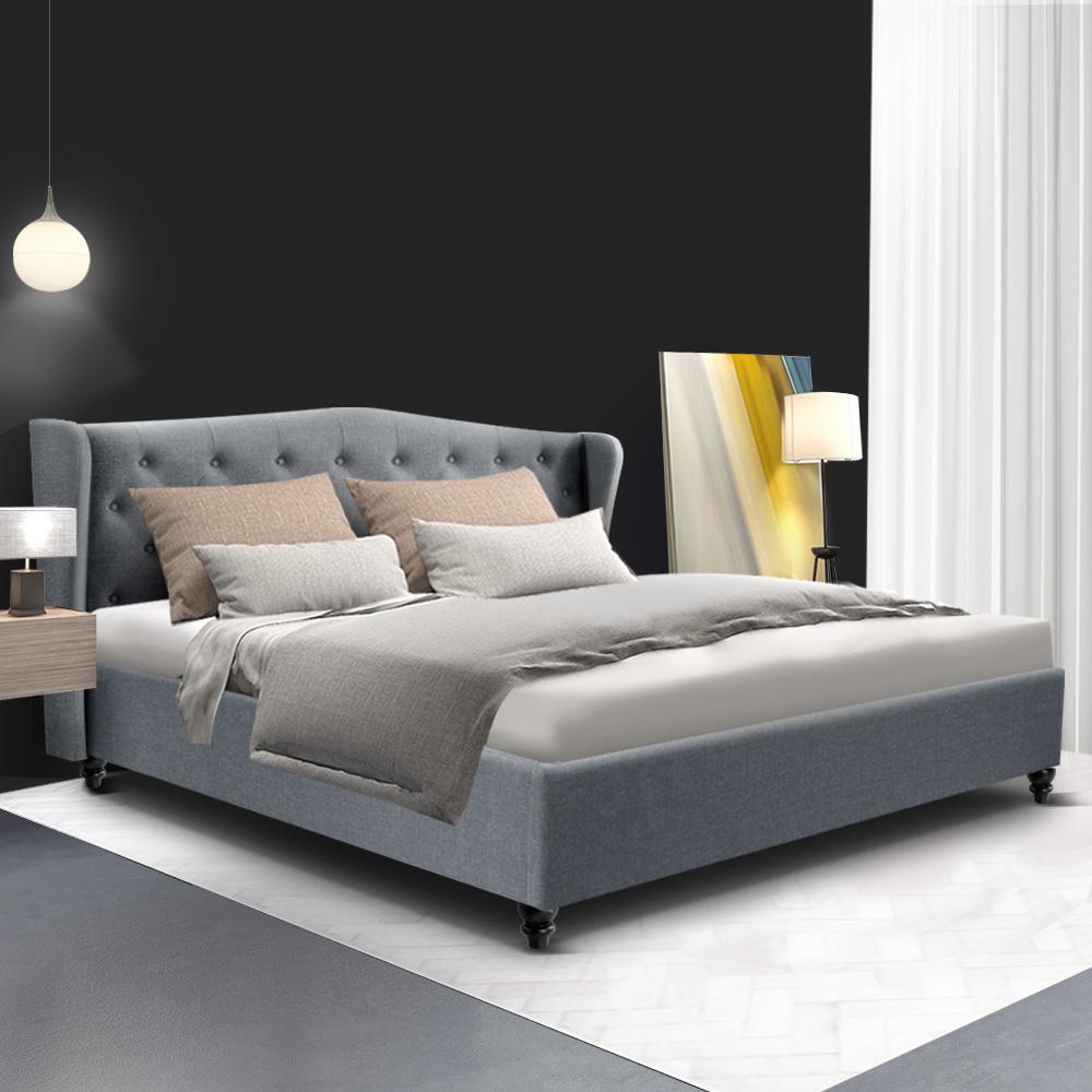 King Premium Altona Bed Grey Euro Top Mattress - Medium Firm with Bamboo Topper | Luna Series | Perfect for Back Pain Relief & Pressure Relief | Ideal for Side, Back & Stomach Sleepers