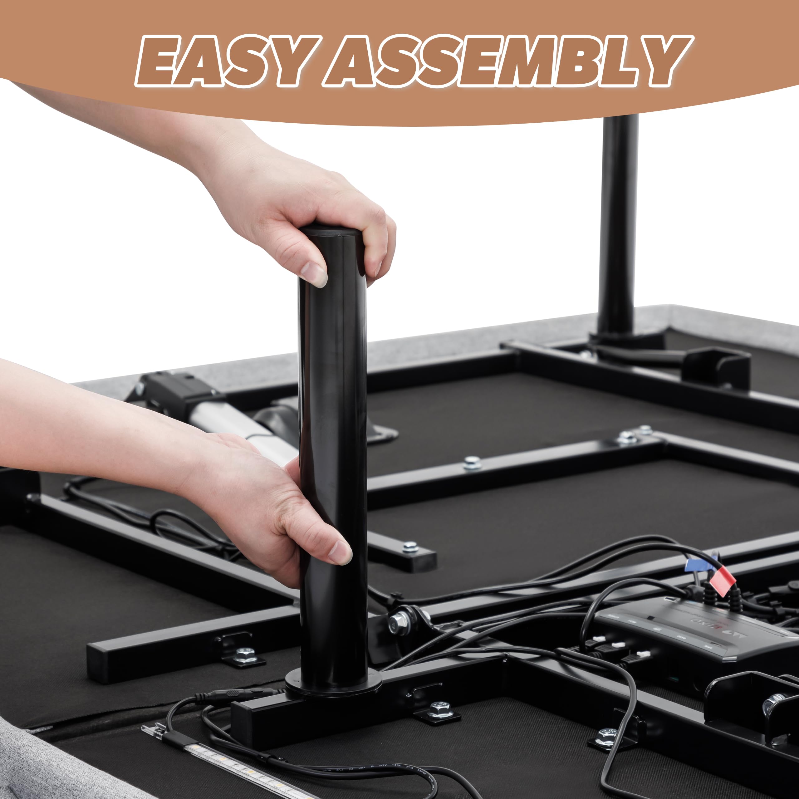 Adjustable Bed Frame Queen Size - Electric Adjustable Base with Massage & Zero Gravity Function | Wireless Remote Control, Head/Foot Incline, Dual USB Charging Ports & Underbed LED Lighting | Easy Assembly for Home, Bedroom & Guest Room Comfort