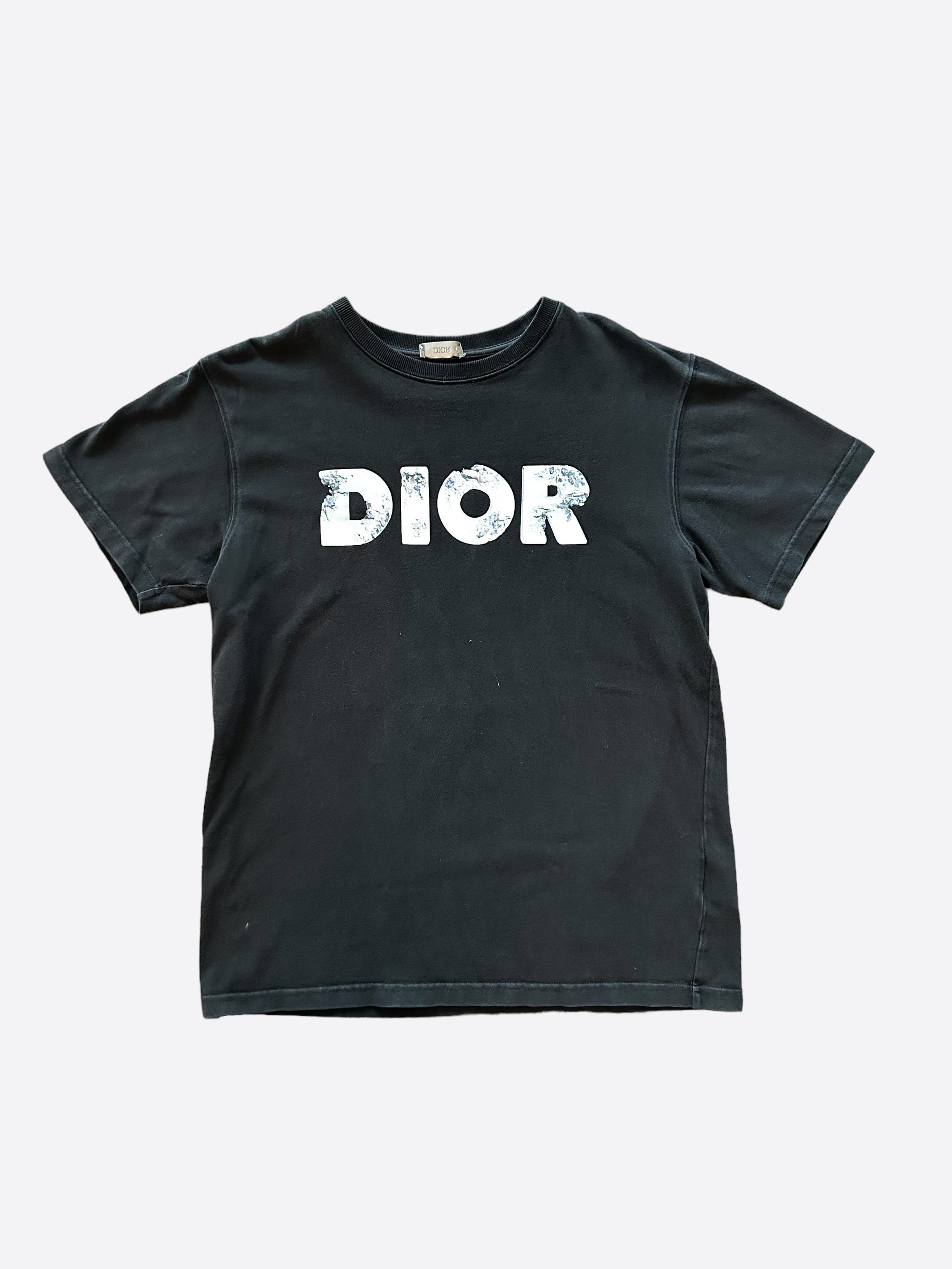 Dior Daniel Arsham Black & Blue Logo T-Shirt for Men - Limited Edition Designer Cotton Tee | Streetwear Fashion & Casual Outfit Essential