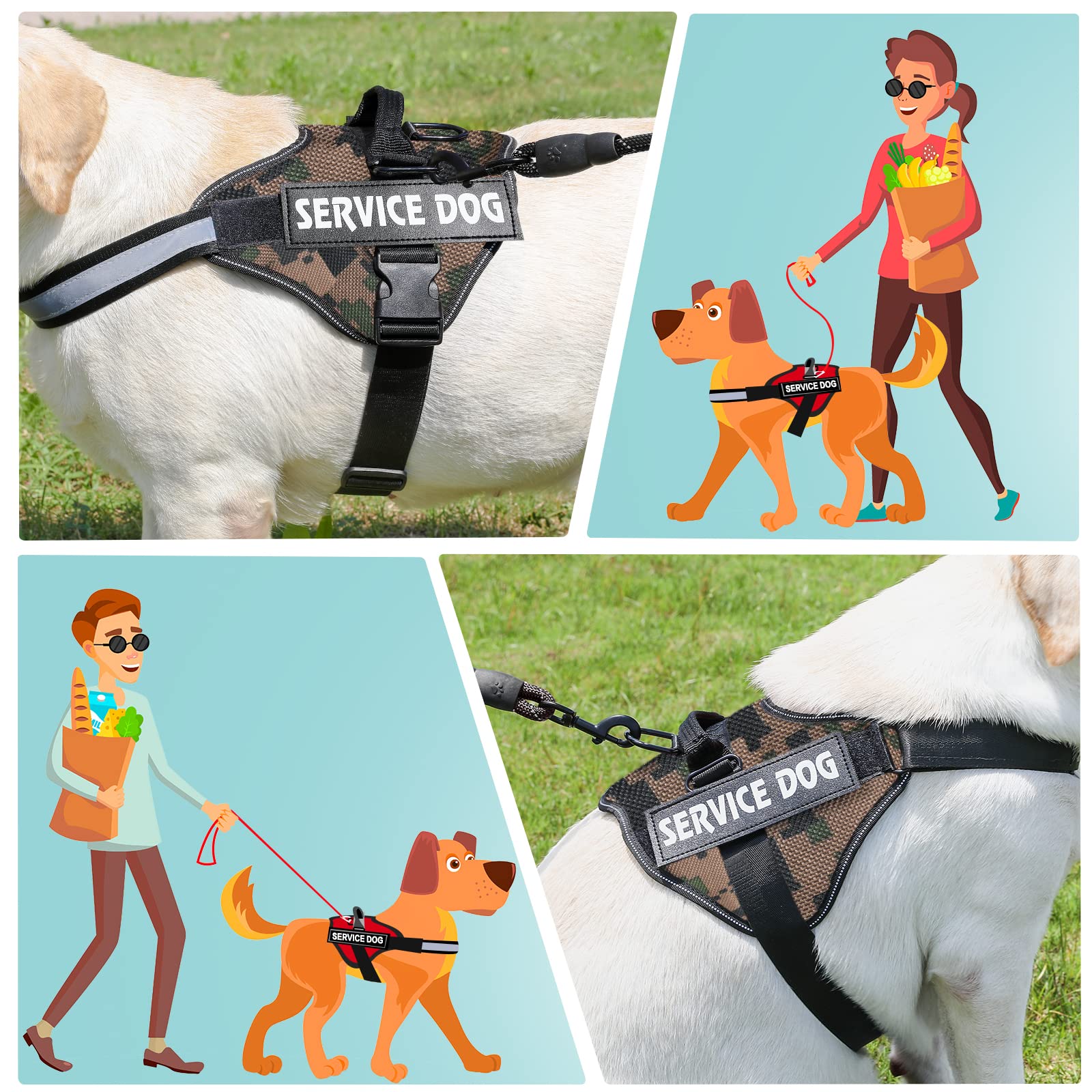 MUMUPET No Pull Service Dog Harness - Easy On/Off Adjustable Pet Vest with 3M Reflective Strips & Nylon Handle | Breathable Comfort for Small Medium Large Dogs | Perfect for Training, Walking & Outdoor Adventures