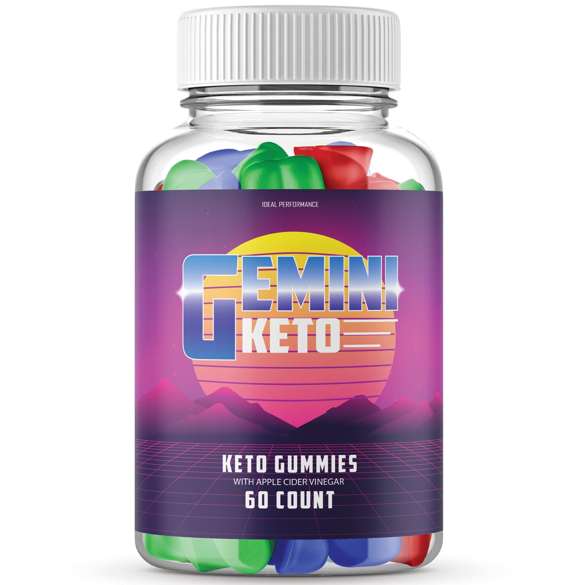 IDEAL PERFORMANCE Gemini Keto Gummies - Sugar Free Ketogenic Supplement with BHB (60 Count) for Weight Loss & Energy Boost - Perfect for Low Carb Diet & On-the-Go Snacking