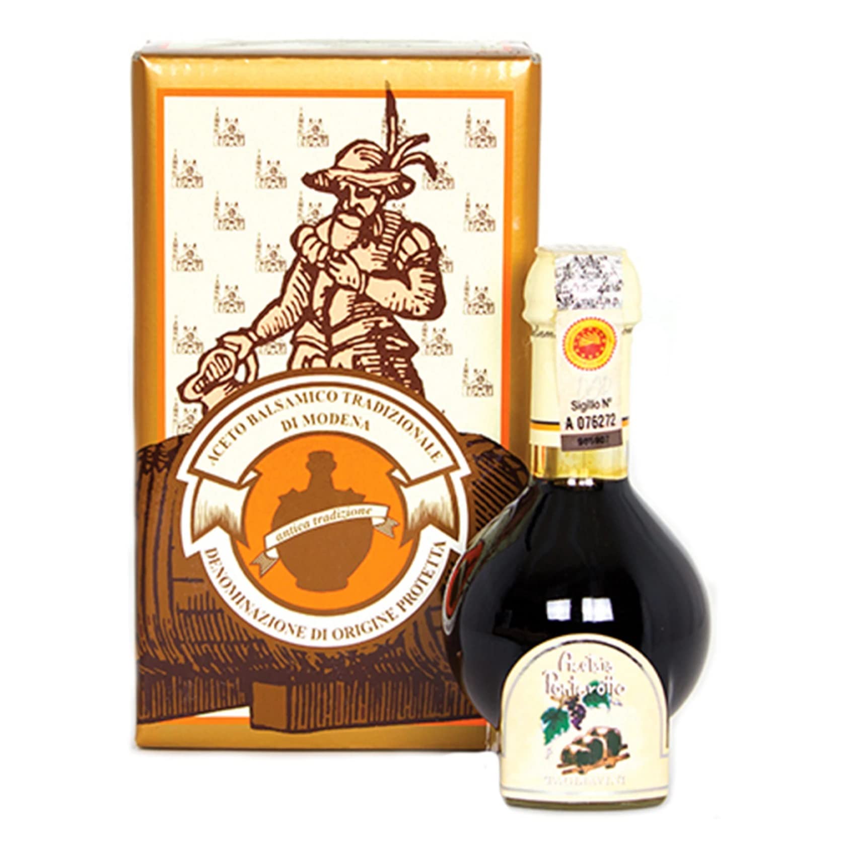 Premium 12-Year Aged Traditional Balsamic Vinegar of Modena DOP Certified - Acetaia Ponterotto Ritrovo Affinato - 100ml Glass Bottle Gift Box - Perfect for Salads, Gourmet Cooking & Italian Cuisine