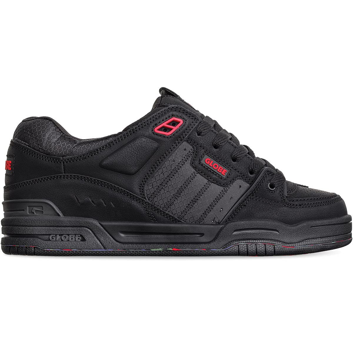**Globe Men's Padded Skate Shoes - Black/Upcycle - Size 8 - Comfortable & Durable for Skateboarding & Streetwear**