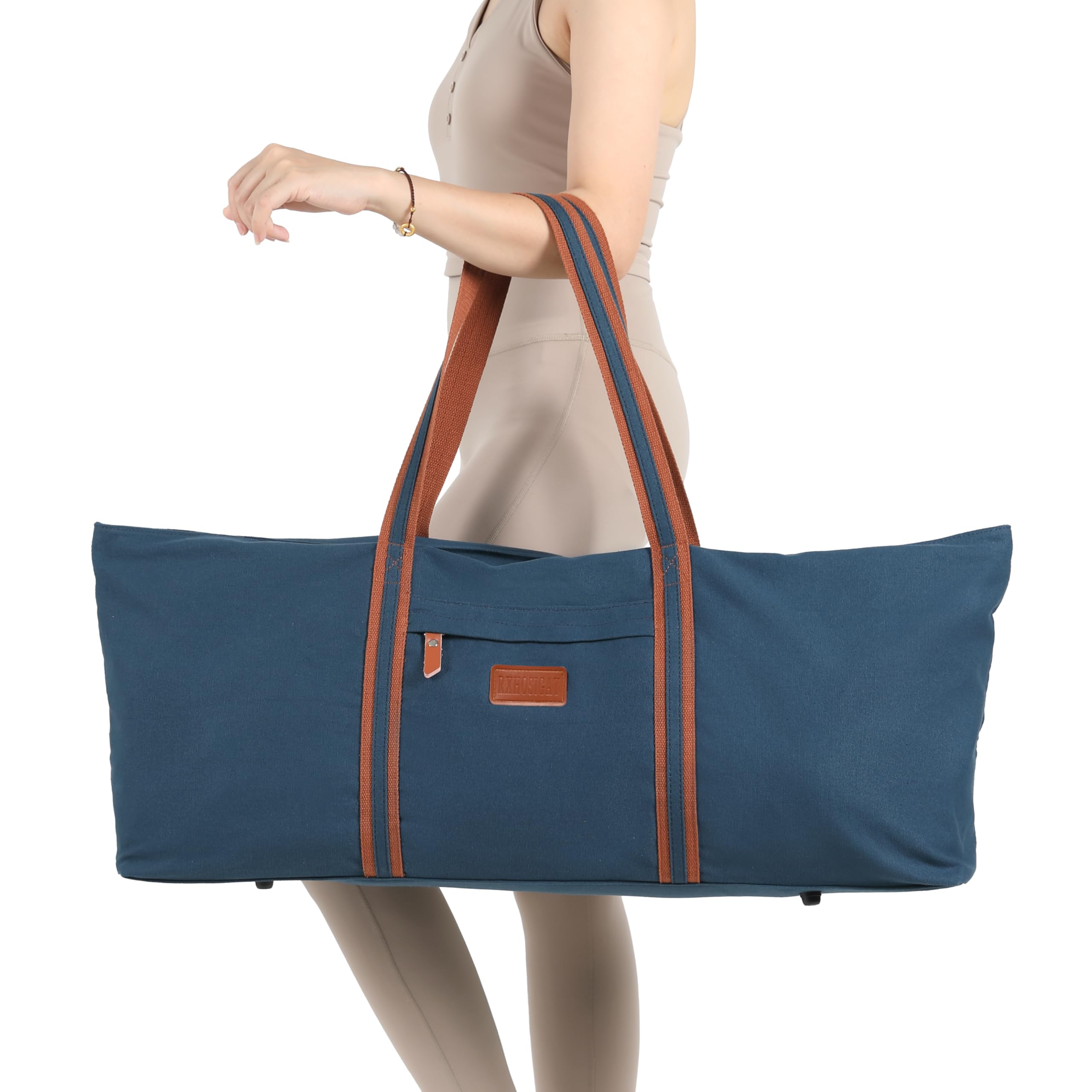 Extra Large Yoga Mat Tote Bag with Multi-Functional Storage Pockets - Full-Zip Gym Bag for Pilates, Sports & Fitness - Perfect for Yoga Classes, Gym Workouts & Travel