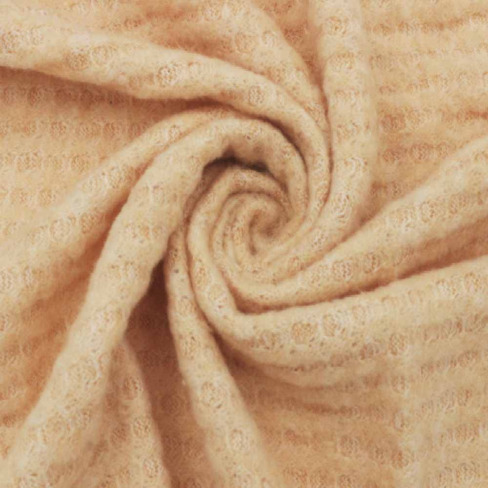 Toast Chambray Waffle Brush Poly Rayon Spandex Knit Fabric - Soft Stretch Textile for DIY Clothing, Home Decor & Craft Projects