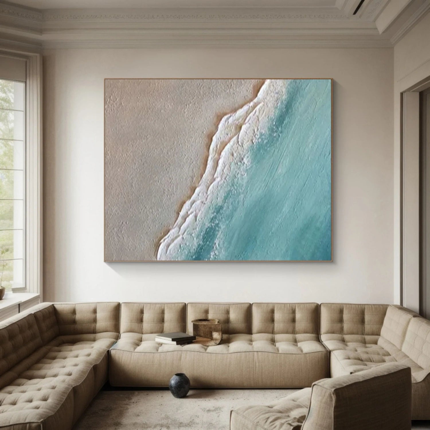 Ocean and Sky Painting #OS 227 - Handmade Canvas Wall Art for Home & Office Decor - Perfect for Living Room, Bedroom, or Office