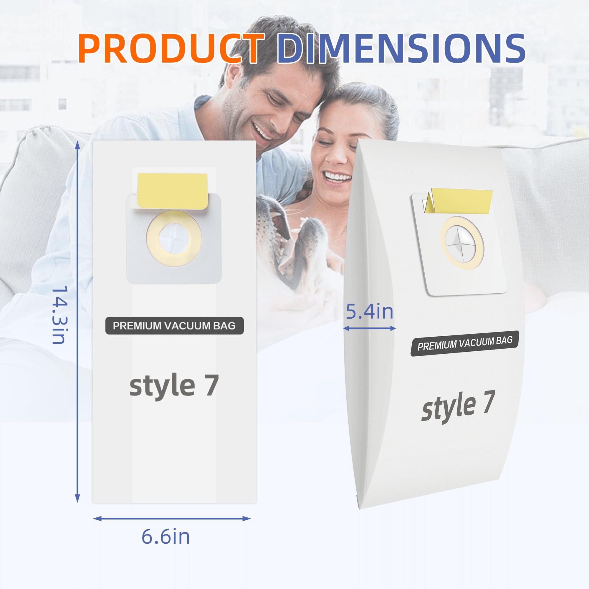 20 Pack Style 7 Vacuum Bags for Bissell Upright Vacuum Cleaners - Compatible with Models 32120, 1739, 71Y7, 3545, 3550, 3554 - Perfect for Home Cleaning, Pet Hair Removal & Allergen Control
