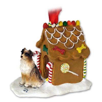 Australian Shepherd Brown Ginger Bread House Ornament - Handmade Christmas Decoration for Tree, Gift, and Holiday Home Decor