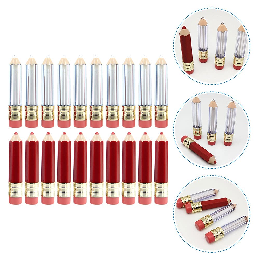 20pcs Mini Empty Lipstick Tubes - Pencil-Shaped Lip Gloss Containers for DIY Makeup Samples & Travel-Friendly Beauty Accessories | Perfect for Cosmetic Sampling, Gift Filling, and On-the-Go Touch Ups