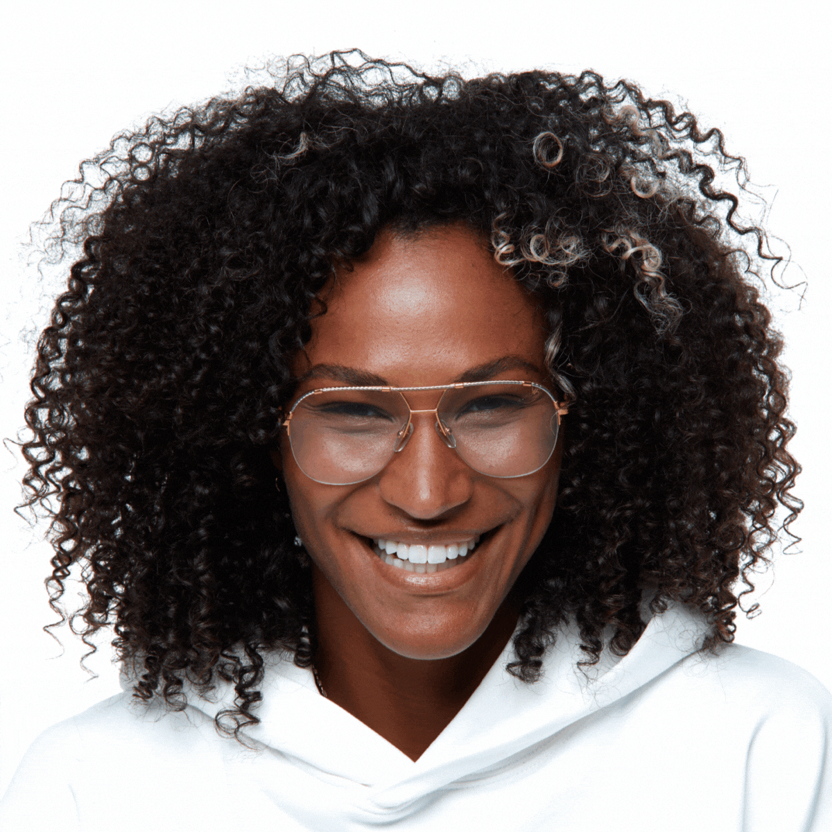 24KT Two-Tone Yellow & White Gold Blanco Half Rim Glasses - Elegant Eyewear for Men & Women | Perfect for Business, Parties & Special Occasions