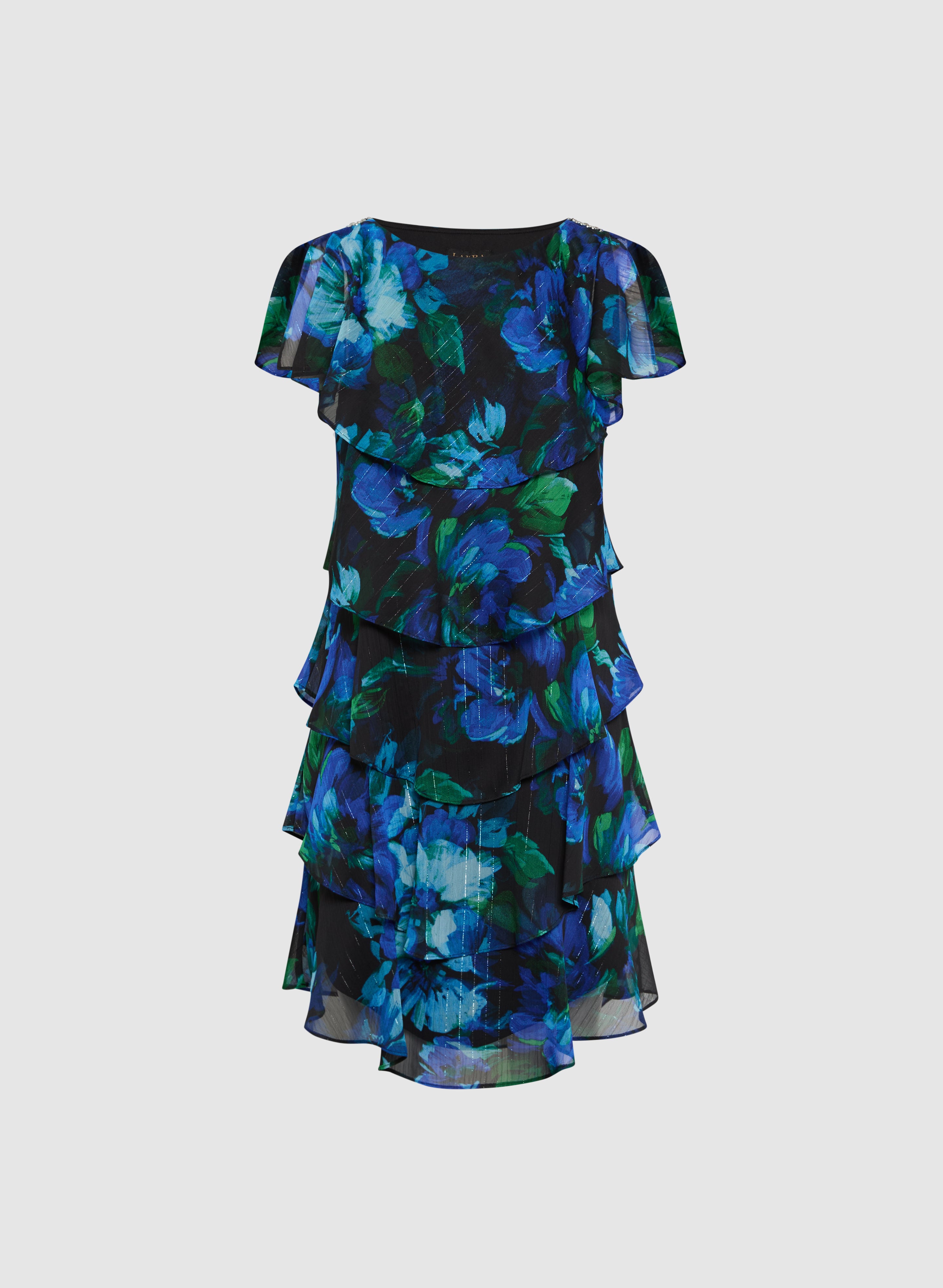 Elegant Floral Chiffon Dress for Women - Summer Boho Maxi Dress with V-Neck & Flowy Sleeves - Perfect for Beach Vacations, Weddings & Date Nights