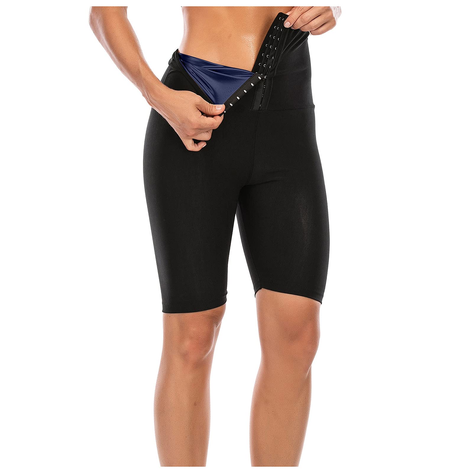 JPLZi Sauna Sweat Shapewear Shorts for Women - Waist Trainer with Button Closure, Workout Pants for Weight Loss & Fitness - Perfect for Gym, Yoga & Home Workouts