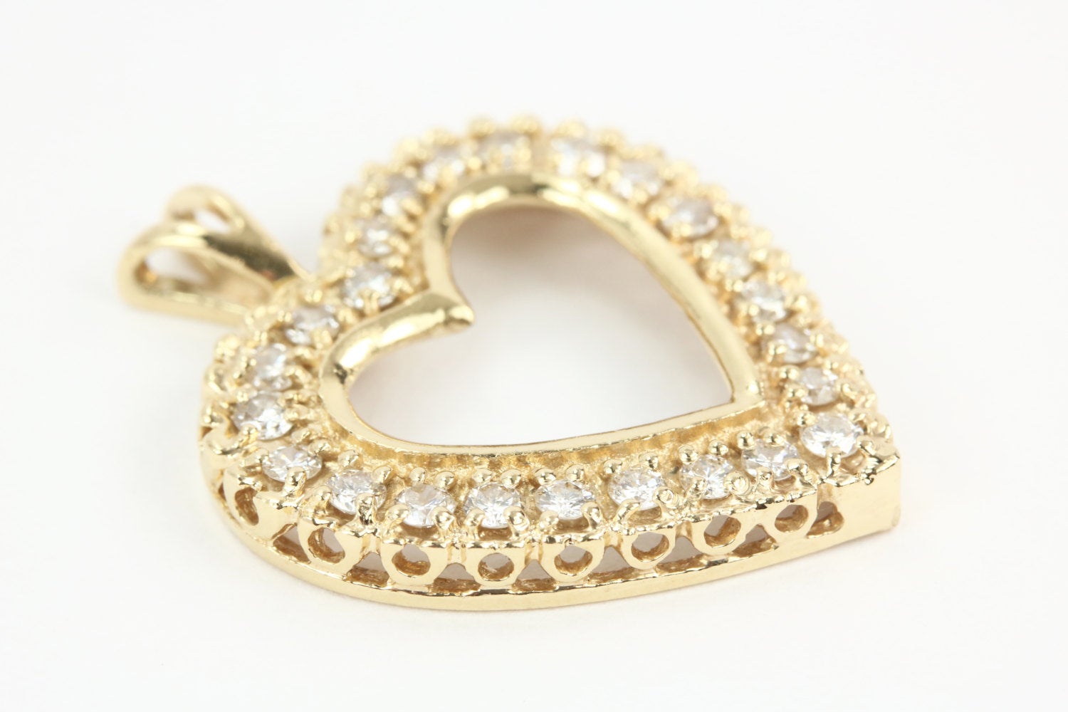 1/2 Carat TCW Diamond Heart Pendant Necklace - 14K Yellow Gold Jewelry for Anniversary, Valentine's Day & Romantic Gifts | Perfect for Weddings, Proposals & Special Occasions