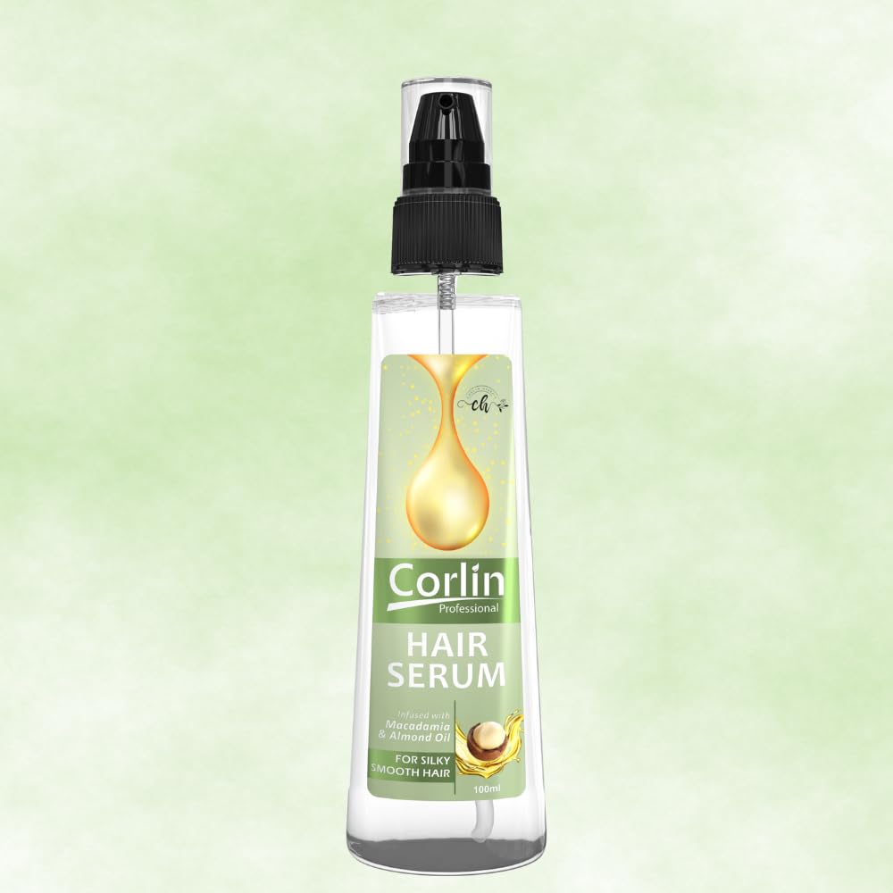 Corlin Hair Serum for Silky Smooth & Nourished Hair - 100ml Natural Oil Treatment | No Harsh Chemicals, Cruelty-Free, Vegan | Perfect for Dry, Damaged Hair & Frizz Control at Home or Salon