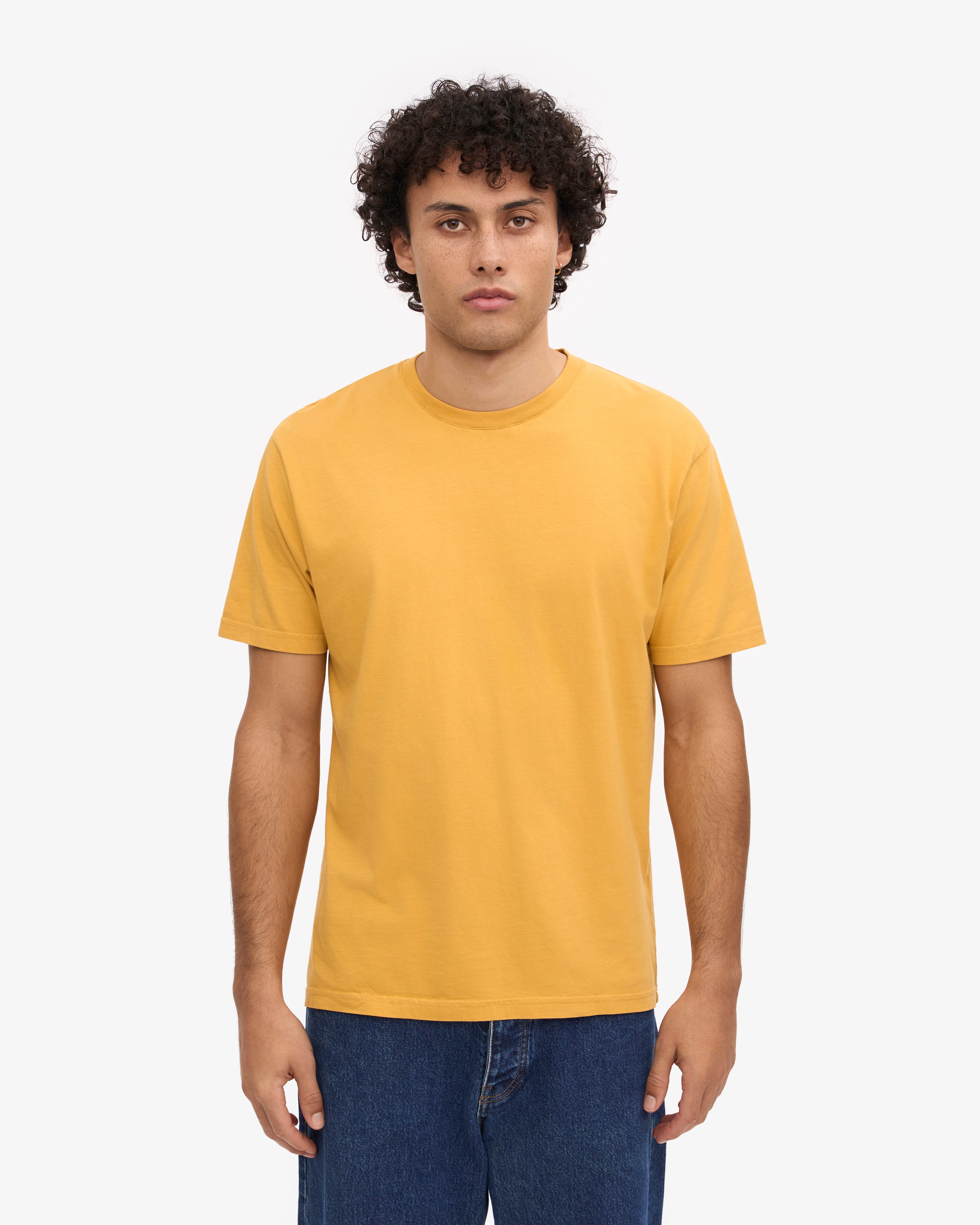 Classic Organic Cotton T-Shirt in Burned Yellow | Eco-Friendly & Soft | Perfect for Casual Wear & Sustainable Fashion