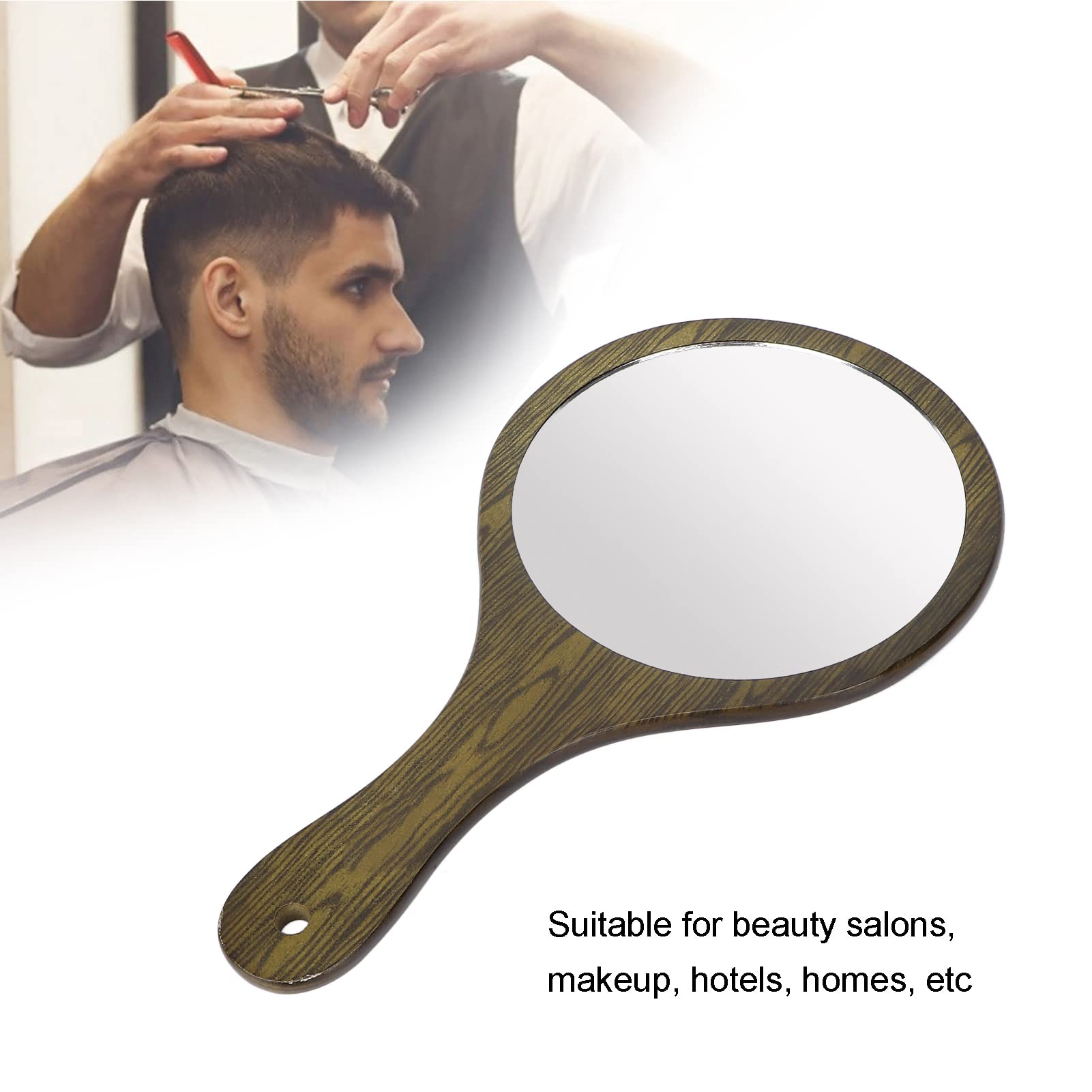 Professional Handheld Hairdressing Mirror with Bottom Hole - Clear, Sturdy & Durable for Salon, Barbers & Home Use - Perfect for Hair Styling, Makeup & Grooming