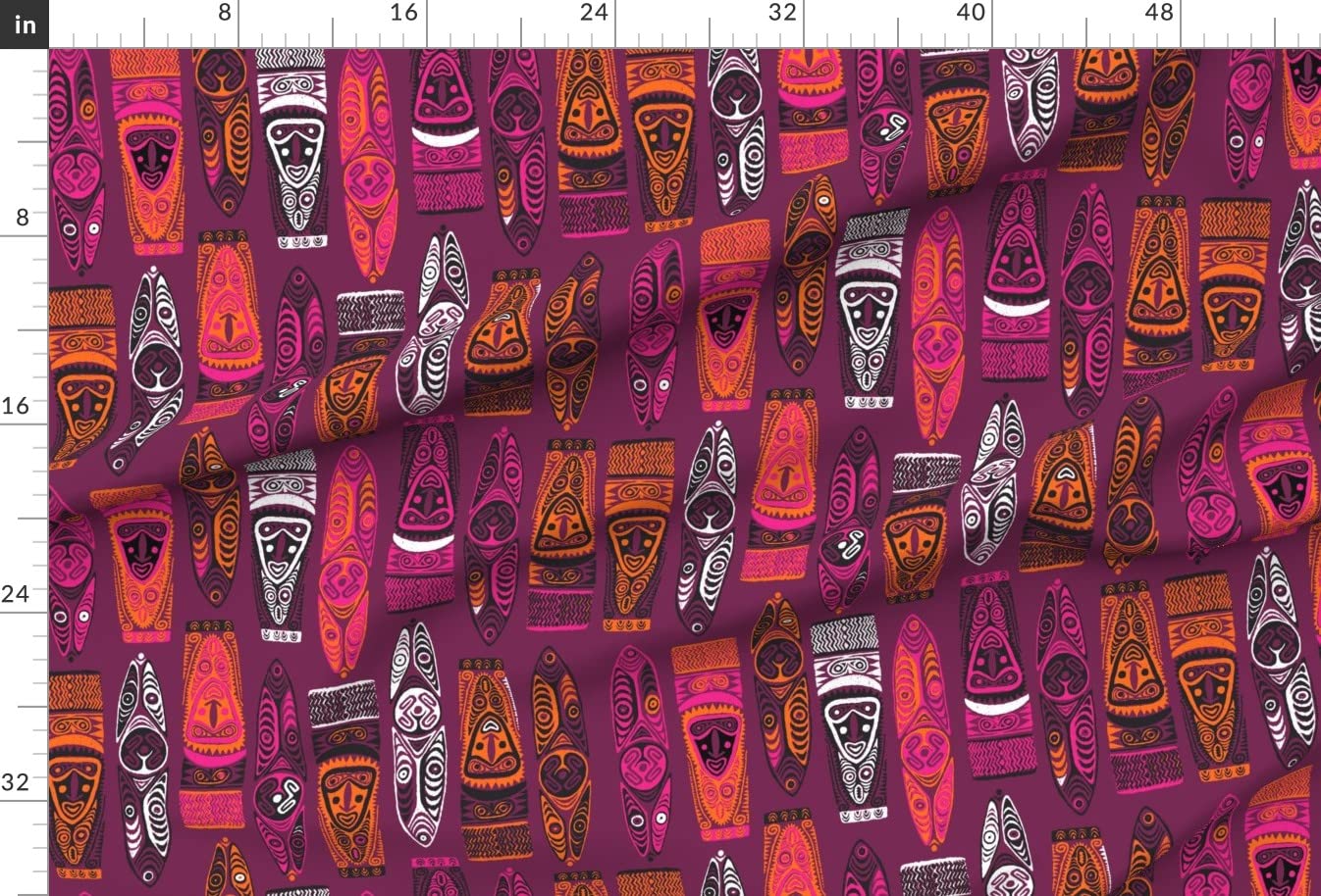 Guinea Tiki Aloha Hawaii Jungle Safari Printed Minky Fabric by The Yard - Soft Plush Fabric for Sewing Baby Blankets, Quilt Backing & DIY Plush Toys - Perfect for Nursery Decor, Hawaiian Themed Projects & Cozy Home Crafts