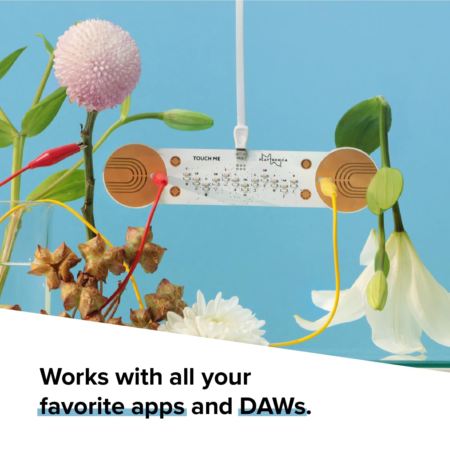 TouchMe MIDI Controller - Turn Skin, Water & Flowers into Music | Interactive Electronic Instrument for Solo & Group Play | Dynamic Sound Response to Touch Area & Pressure | Perfect for Live Performances, Studio Recording & Music Therapy
