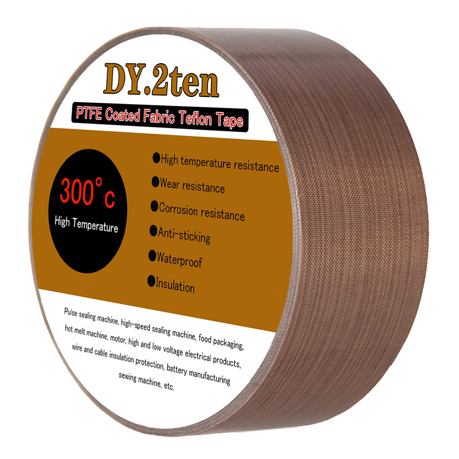High Temperature PTFE Coated Fiberglass Teflon Tape - 1.18