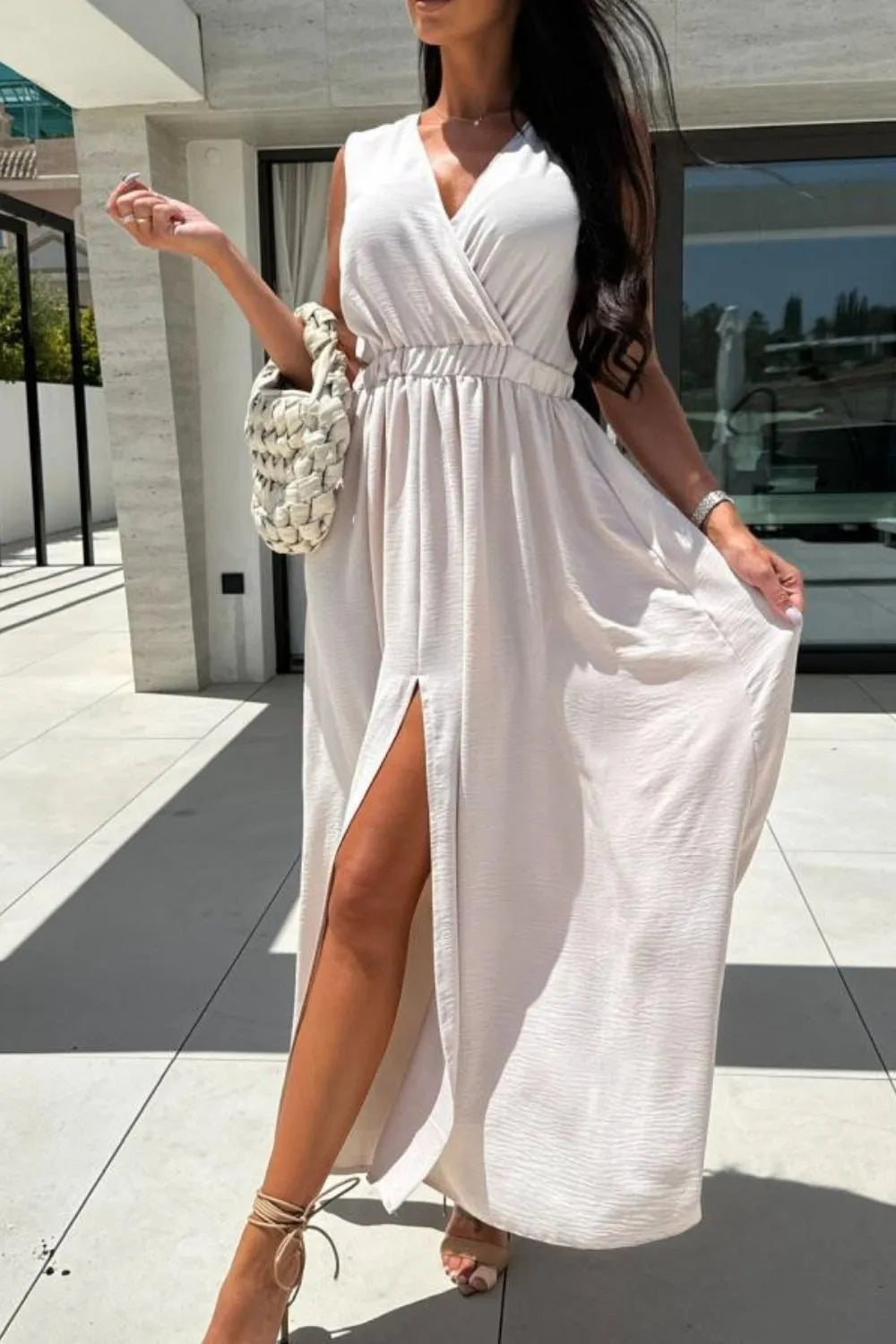 Stylish Sleeveless Slit Resort Maxi Dress for Women - Beach Vacation, Summer Party & Boho Chic Outfit