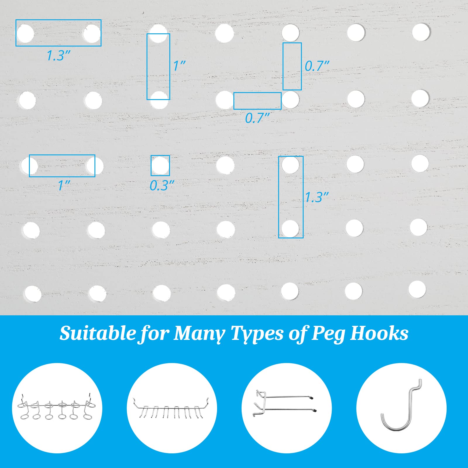 Bonnlo 4 Panel Pegboard Freestanding Organizer - 5 FT Portable Display Board for Craft Shows, Jewelry & Retail - Wooden Folding Privacy Screen Room Divider with Base (White) - Perfect for Trade Shows, Boutiques & Home Office Organization