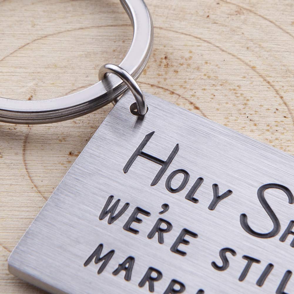 Funny Anniversary Keychain Gift Set for Couples - Personalized Husband Wife Valentine's Day, Birthday & Wedding Gifts (5th, 10th, 20th Year) - Cute Romantic Gag Keychain for Him & Her - Perfect for Anniversaries, Date Nights & Special Occasions