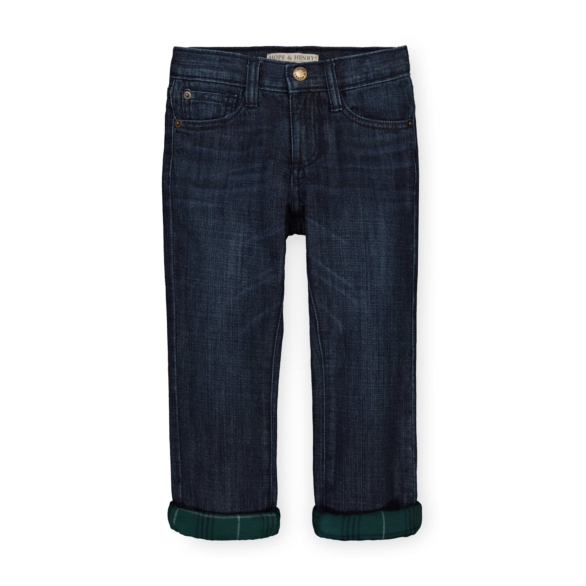 Hope & Henry Boys' Lined Denim Jeans - Warm Fleece-Lined Winter Pants for Kids, Comfortable & Durable for School, Play & Outdoor Activities