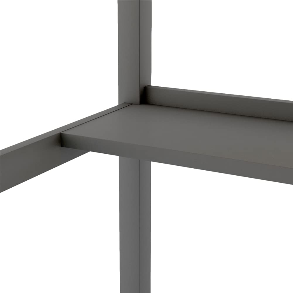 **Pinewood Loft Bed with Built-In Desk & Storage Shelves for Kids & Teens - Twin Size Bed Frame with Guardrails, Under-Bed Workstation - Perfect for Small Bedrooms, Study Spaces & Dorm Rooms (Gray)**