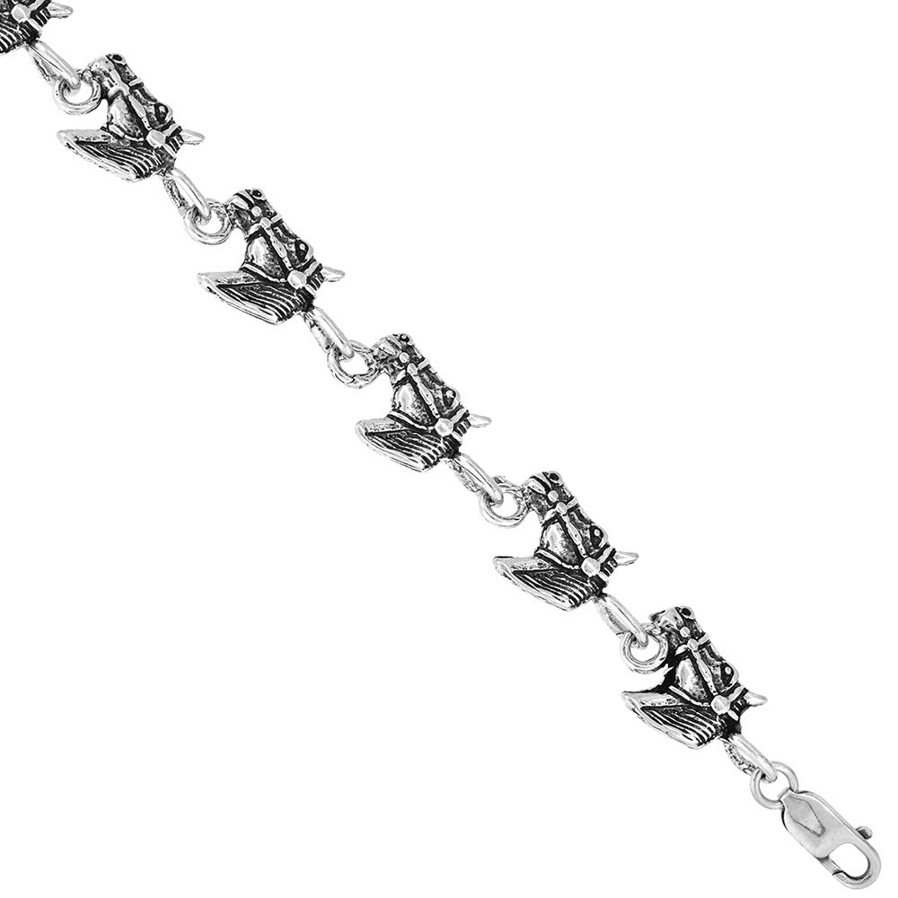 Sterling Silver Horse Head Charm Bracelet for Women - 7 Inch Adjustable Equestrian Jewelry - Perfect for Horse Lovers, Gifts & Everyday Wear