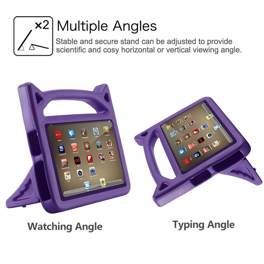 Amazon Fire 7 Tablet Case (2015 & 2017 Models) - Durable Protective Cover with Auto Wake/Sleep - Purple - Perfect for Home, Travel & School Use