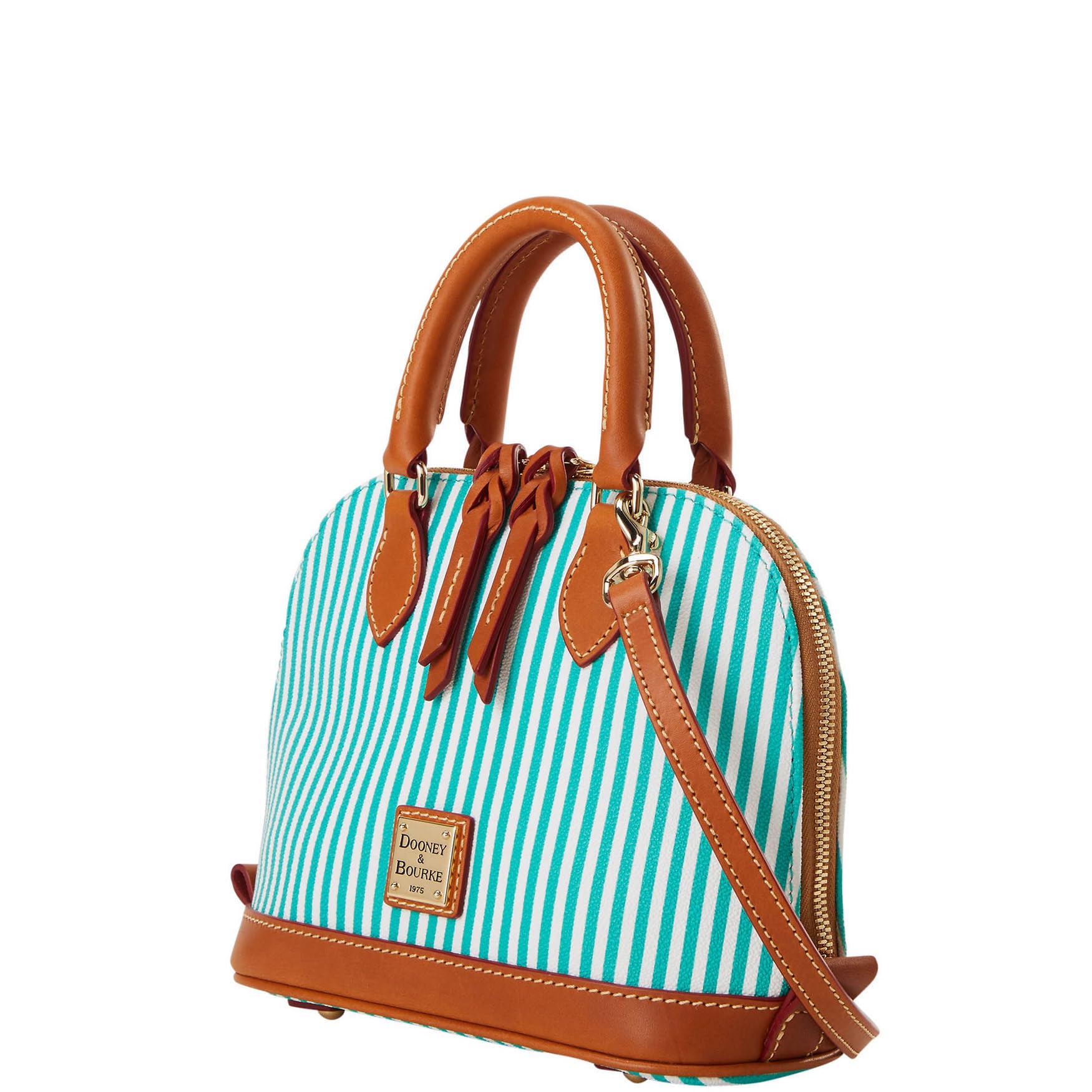Dooney & Bourke Women's Seaview Bitsy Small Striped Satchel Handbag with Removable Crossbody Strap - Fashionable Purse for Work, Travel & Everyday Use