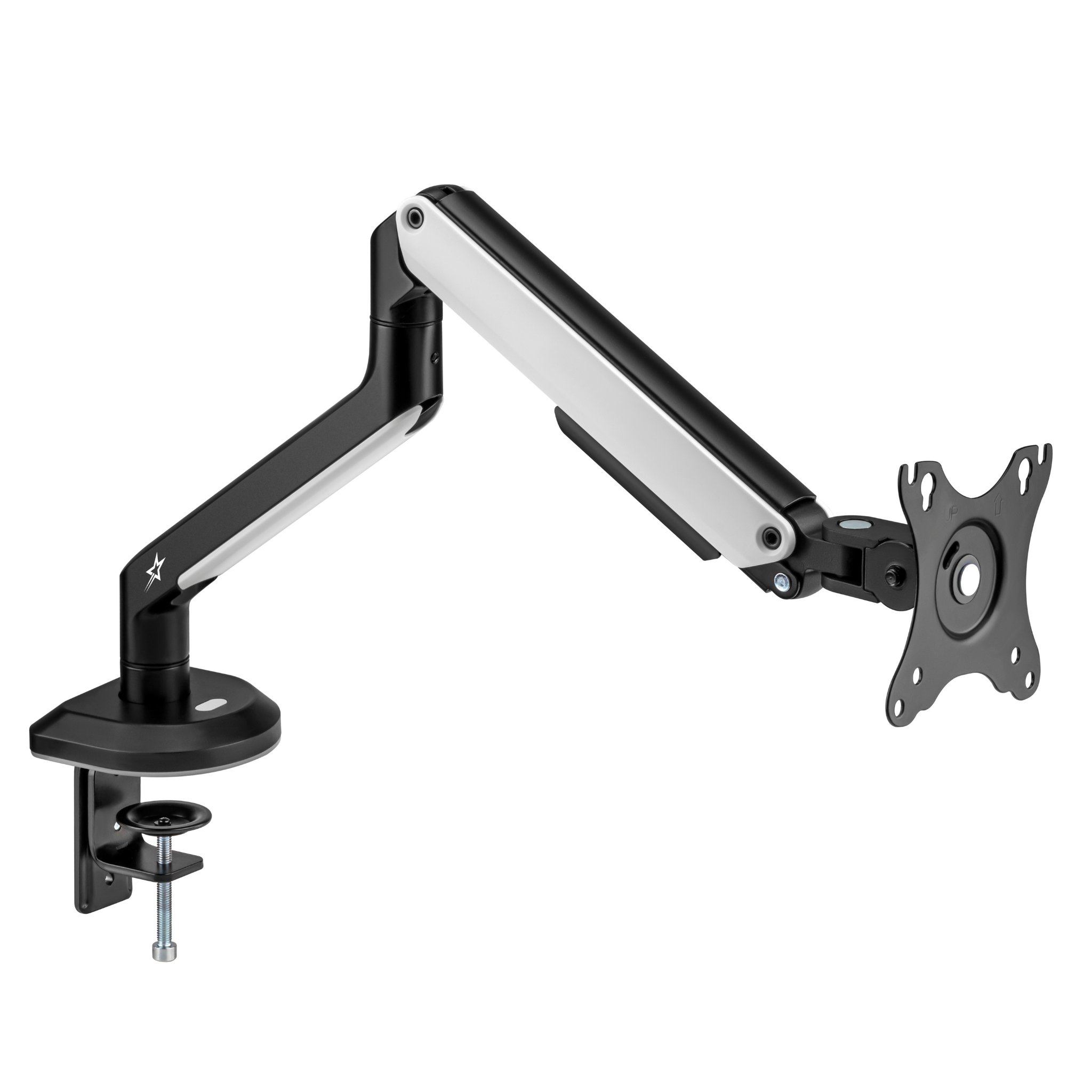 RGB Single Monitor Arm - Spring Assisted Adjustable Desk Mount for Gaming & Office Use - Ergonomic VESA 75/100mm Stand for Computer Screens (Home, Office, Gaming Setup)