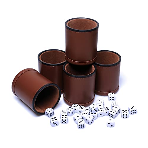 5 Brown Cups & 30 Dice