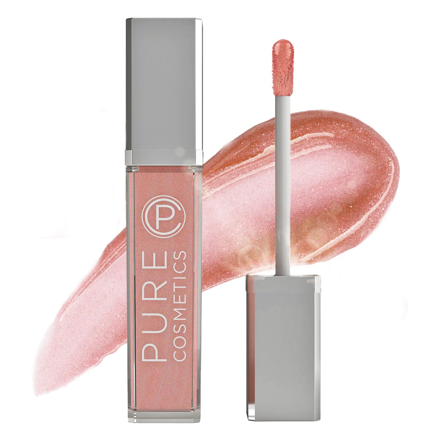 Pure Cosmetics Pure Illumination LED Lip Gloss with Mirror Applicator - Non-Sticky Hydrating Lip Gloss for Dry Lips - Moisturizing & Soothing Formula - Caribbean Coral Shade | Perfect for Night Out, Date Night & Everyday Wear