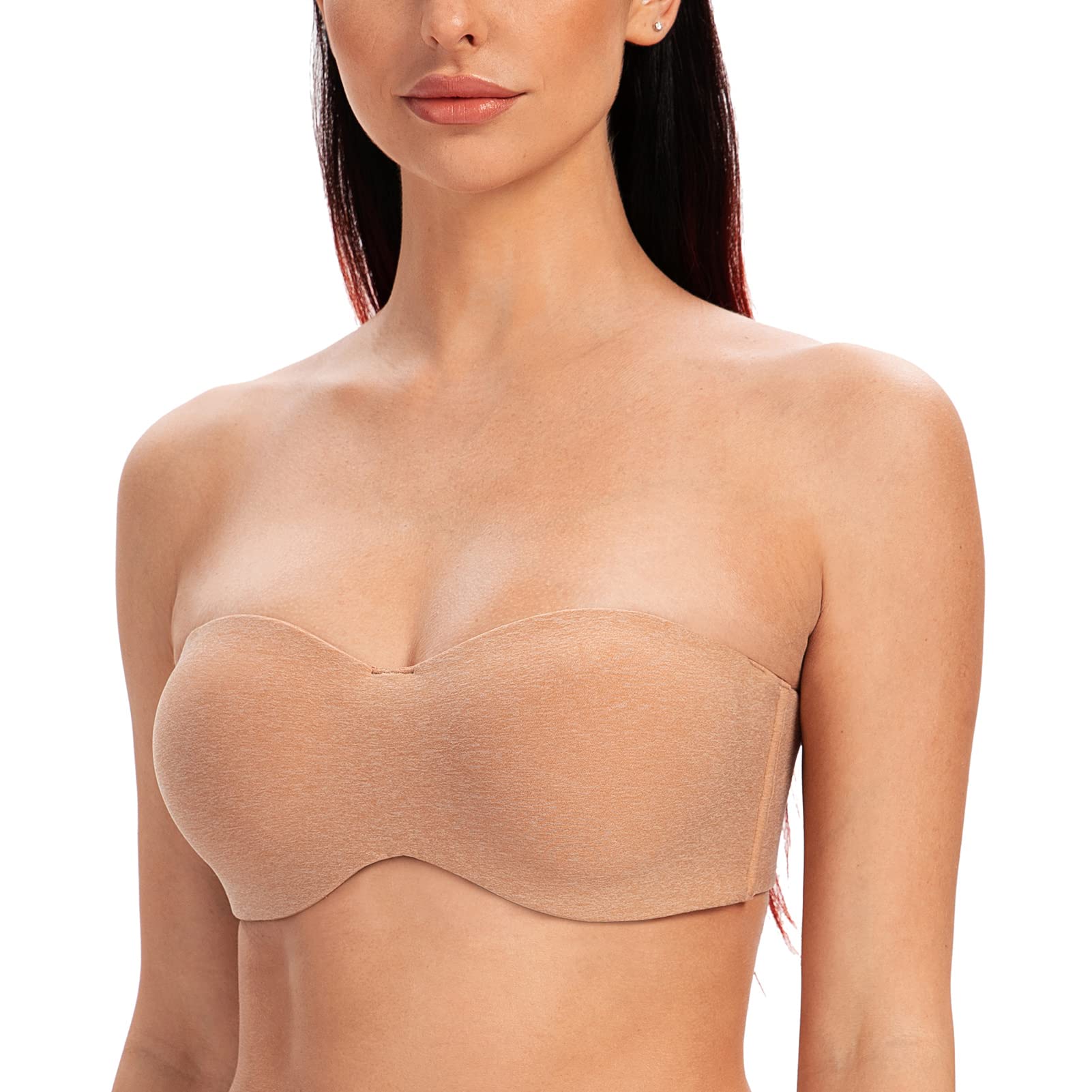 MELENECA Women's Strapless Minimizer Bra for Large Bust - Unlined Underwire with Clear Strap | Comfortable Support for Evening Wear, Weddings & Special Occasions