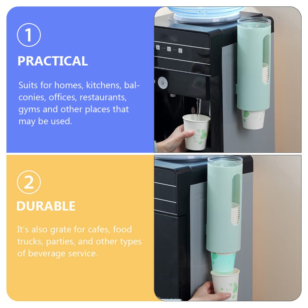 Housoutil Adhesive Cup Holder - Plastic Paper Cup Storage Organizer & Dispenser for Office, Kitchen, or Home - Hanging Wall Mount Container Rack for Easy Access