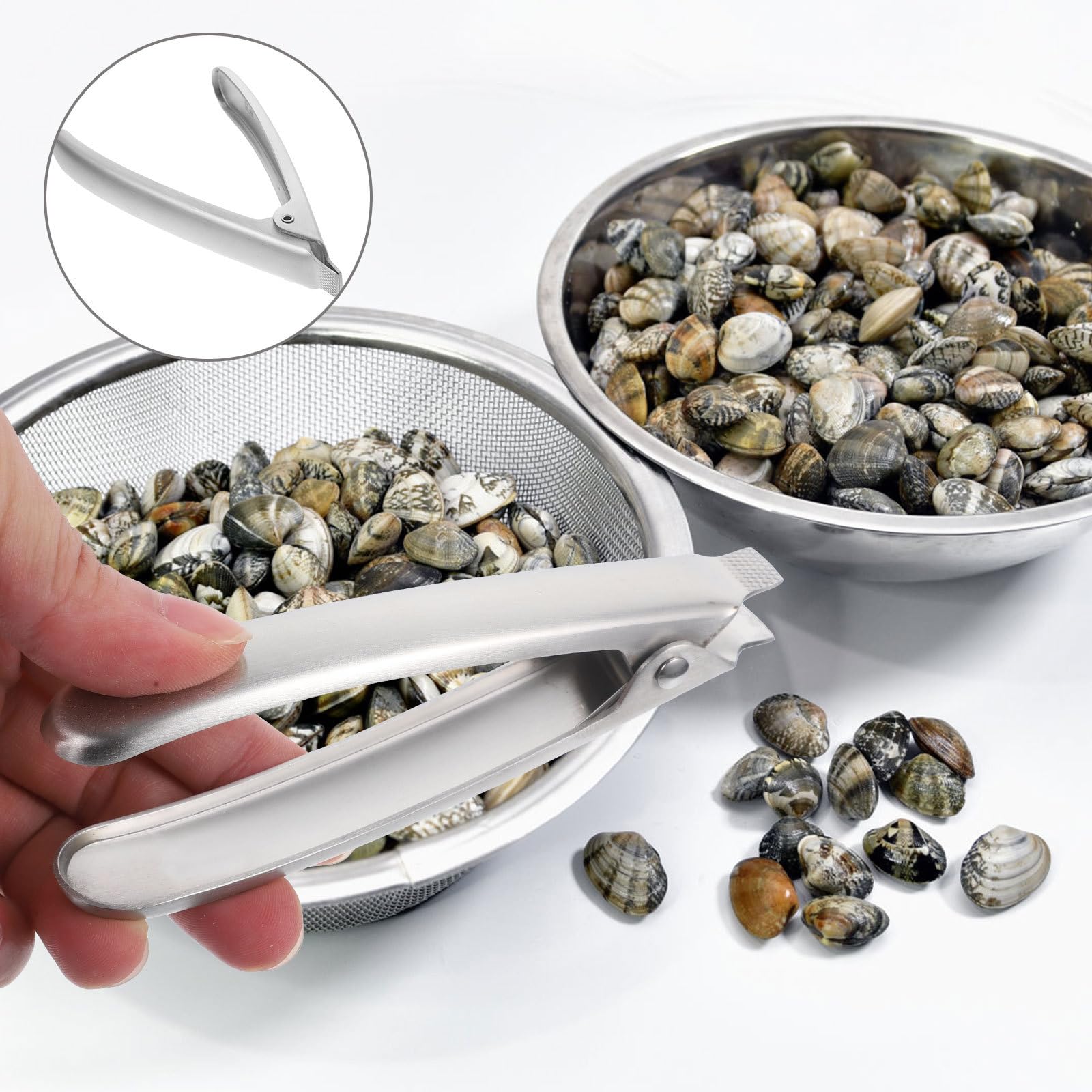 Hemoton Stainless Steel Clam Opener - Rustproof Kitchen Seafood Tool for Oyster Shucking & Shellfish Opening - Durable Kitchen Gadget for Easy Seafood Prep at Home or Restaurants