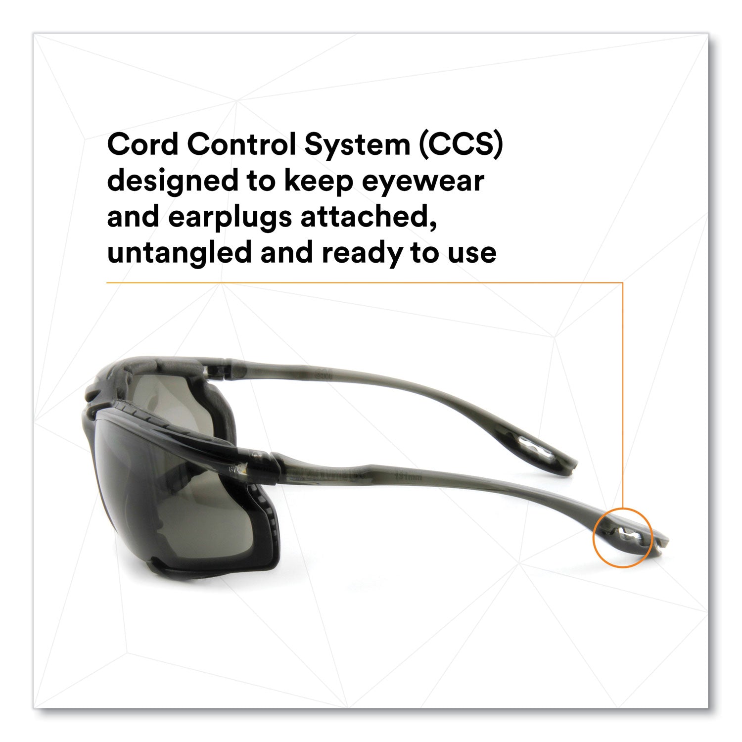 3M™ Virtua CCS Protective Safety Glasses with Foam Gasket - Black/Gray Plastic Frame & Gray Polycarbonate Lens - ANSI Z87.1 Certified for Workplace, Construction, and DIY Projects