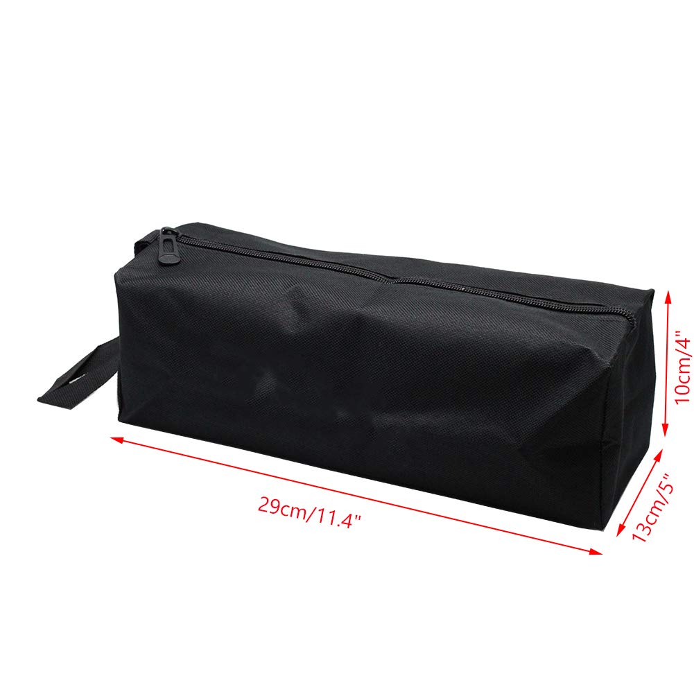 Heavy Duty Canvas Tool Pouch with Zipper - Multi-Purpose Organizer Tote Bag for Tools & Supplies (Black) - Perfect for Construction, DIY Projects & Home Repairs