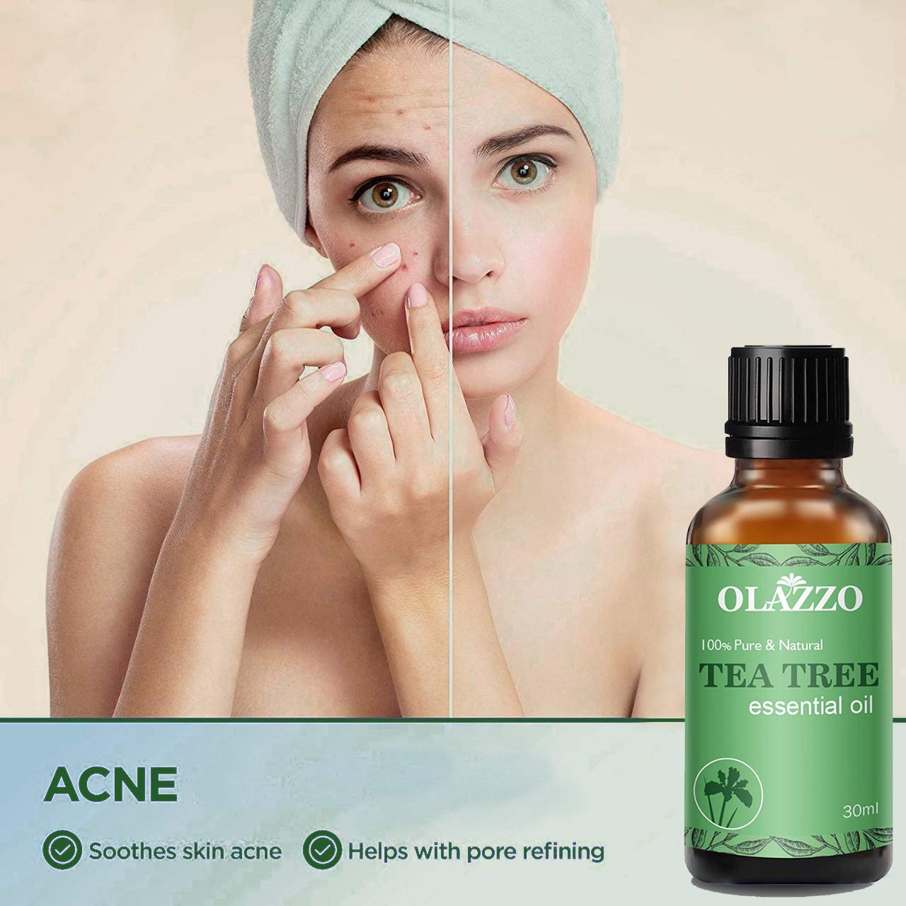 Pure Tea Tree Essential Oil for Skin, Hair & Face - 100% Natural Steam Distilled Treatment for Acne, Dandruff & Healthy Nails | 30ml Organic Oil for Aromatherapy, DIY Beauty & Home Remedies