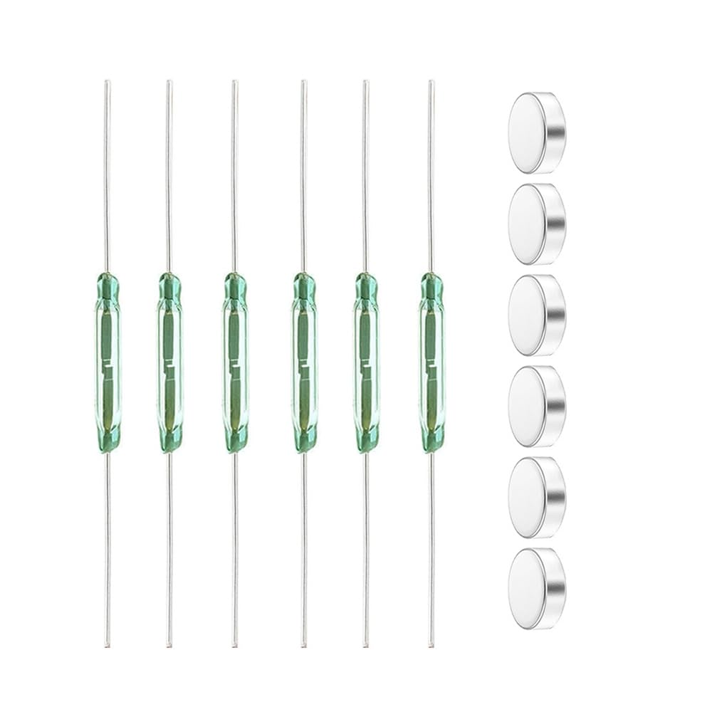 Original Japan KOFU OKI Reed Switch 6pcs - Normally Open (N/O) Magnetic Induction Sensor for Home Security, DIY Electronics & Automation Projects