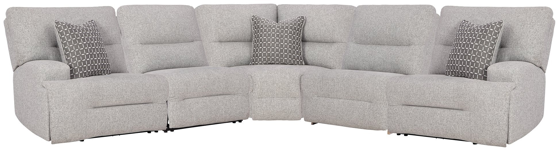 Acklen Place Power Reclining Sectional Sofa with USB Chargers - Modern L-Shaped Recliner Couch for Living Room, Home Theater & Family Gatherings