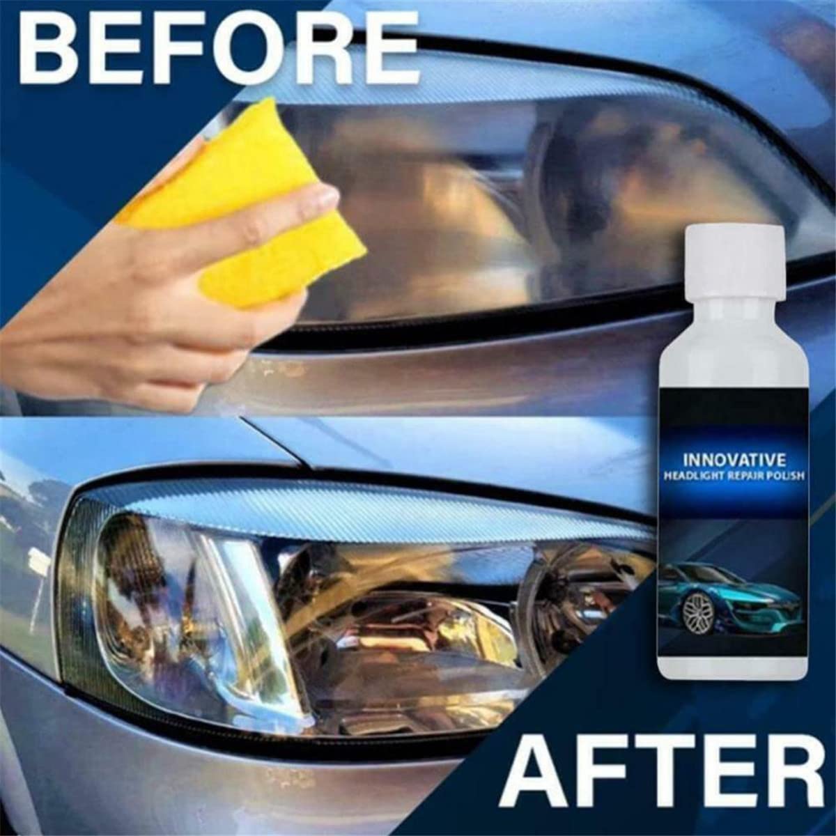2022 New Car Headlight Repair Kit - 3pcs 20ml Headlight Restorer Cleaner & Polish Liquid for Scratches & Yellowing - DIY Headlight Lens Restoration for Cars, Trucks, SUVs - Perfect for Night Driving & Vehicle Maintenance