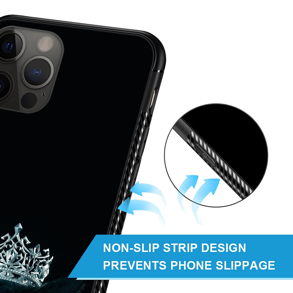 Premium Black Cat Queen Pattern Hard PC Back & Soft TPU Bumper Case for iPhone 12 Pro Max (6.7