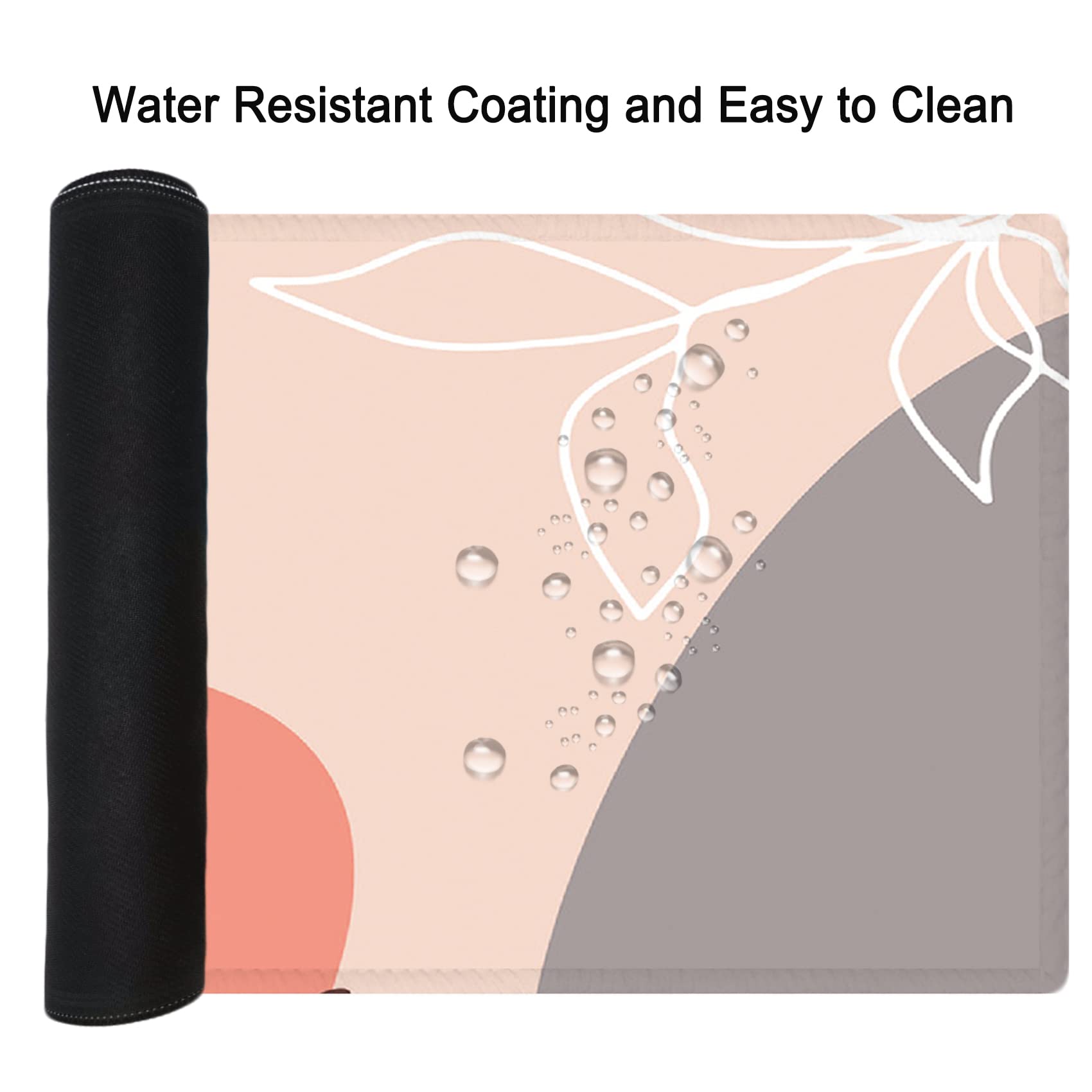 Premium Large Desk Pad & Mouse Mat - Waterproof Office Keyboard Pad for Computer, Laptop, Home & Gaming - Modern Abstract Leaf Design for Work, Writing & PC Gaming Accessories